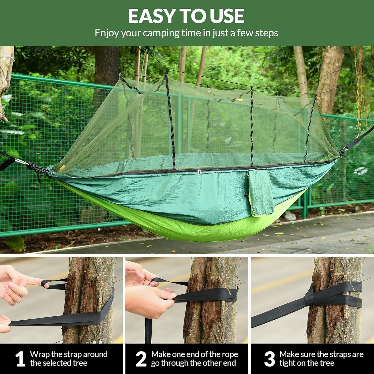 Hamaca de Camping Bestrip con Red Antimosquitos 260x140 cm