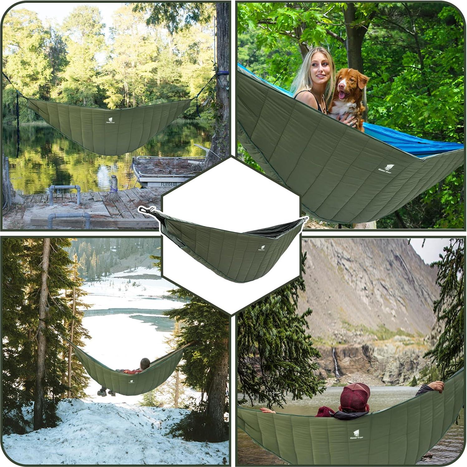 Saco de Dormir Térmico Doble GEERTOP 250x170 cm Verde Lunar