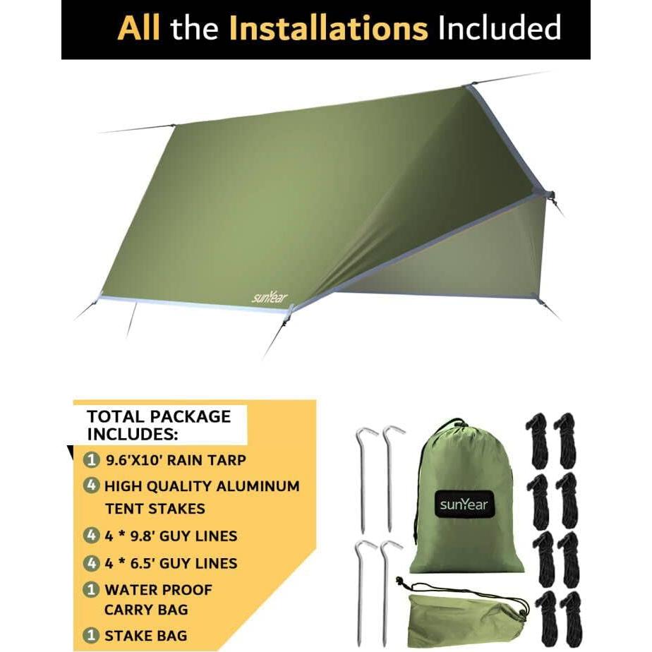 Lona de Lluvia Sunyear para Hamaca 3.05x2.93m Impermeable