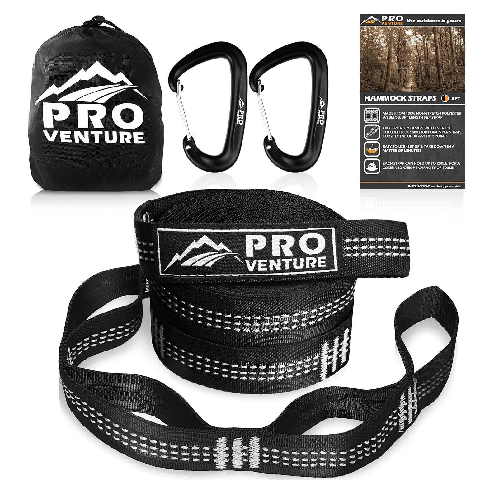 Hammock Straps and 2 Carabiners, 30+2 Loops, 1200lbs Breaking Strength (500lbs Rated) | 100% Non-Stretch, Lightweight, Portable Camping - Quick, Easy Setup | Heavy Duty + Tree Friendly