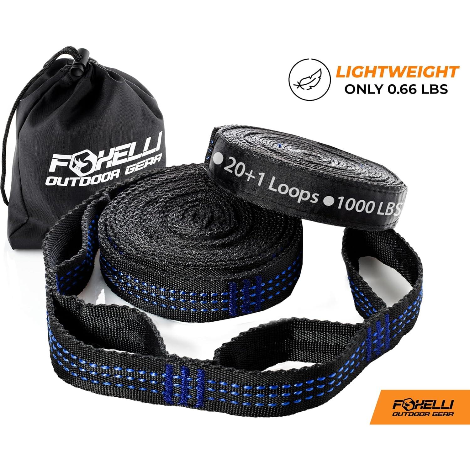 Correas de Hamaca XL Foxelli - 6.1m Alta Resistencia 2000 LBS