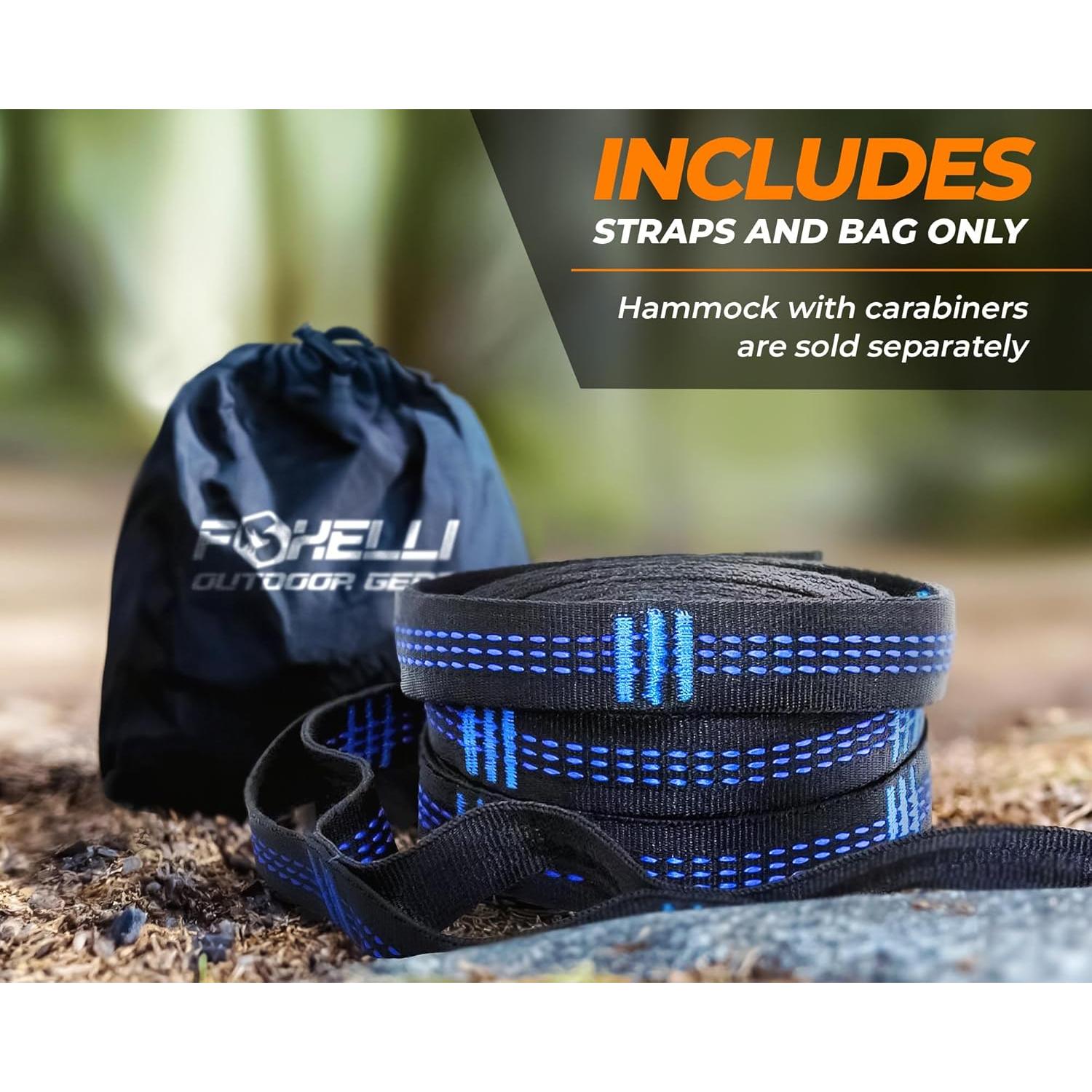 Correas de Hamaca XL Foxelli - 6.1m Alta Resistencia 2000 LBS