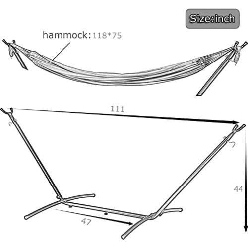 FDW Double Hammock Stands Portable Hammock Stand Heavy Duty Steel Stand for Outdoor Patio or Indoor (Red)