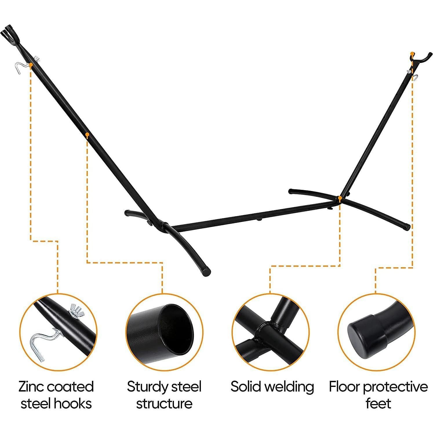 ZENY 9Ft Hammock Stand, Heavy Duty Steel Hammock Frame 2 Person, 450Lbs Capacity, Indoor Outdoor Yard Patio Porch Bedroom Hammock Swing Stand, Portable Carrying Case