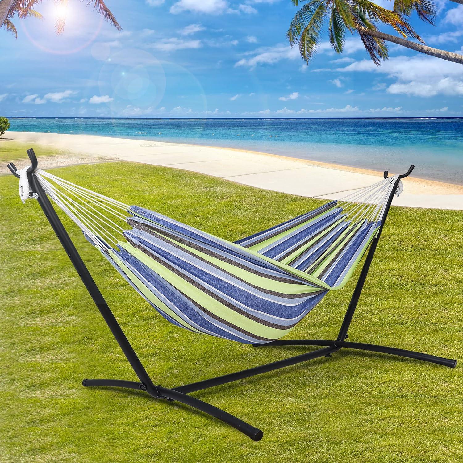 ZENY 9Ft Hammock Stand, Heavy Duty Steel Hammock Frame 2 Person, 450Lbs Capacity, Indoor Outdoor Yard Patio Porch Bedroom Hammock Swing Stand, Portable Carrying Case