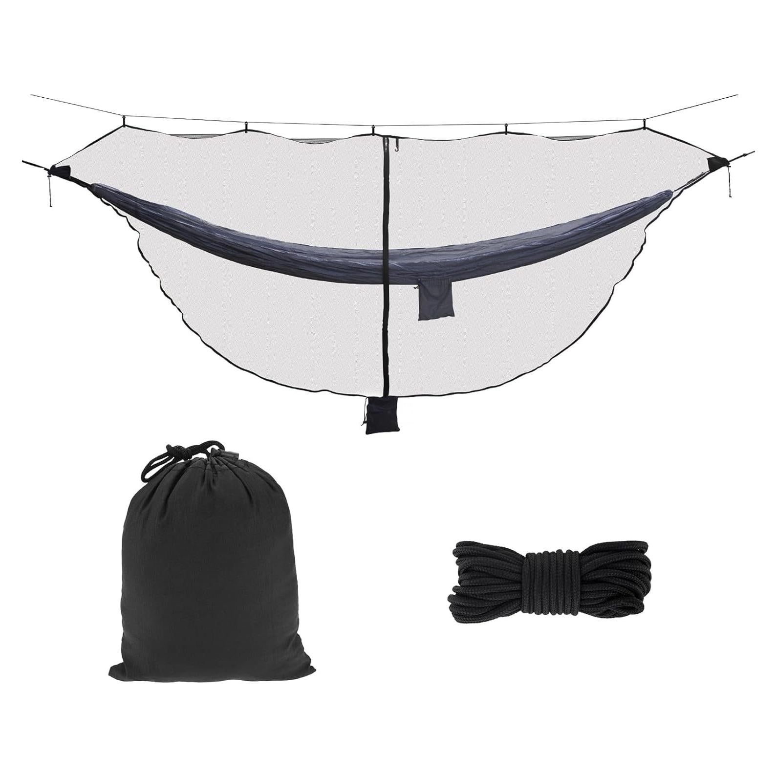 11ft X 4.5ft Hammock Bug Net, Mosquito Net for Hammocks, Mesh Hammock Netting Fits All Camping Hammocks (Black)