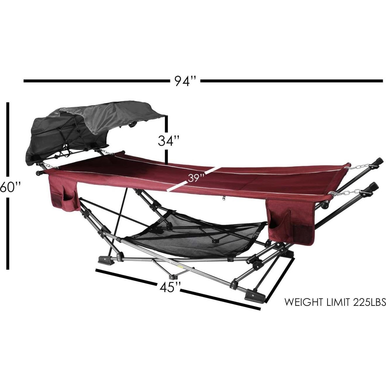 Hamaca Plegable Zenithen con Techo Retráctil para Camping