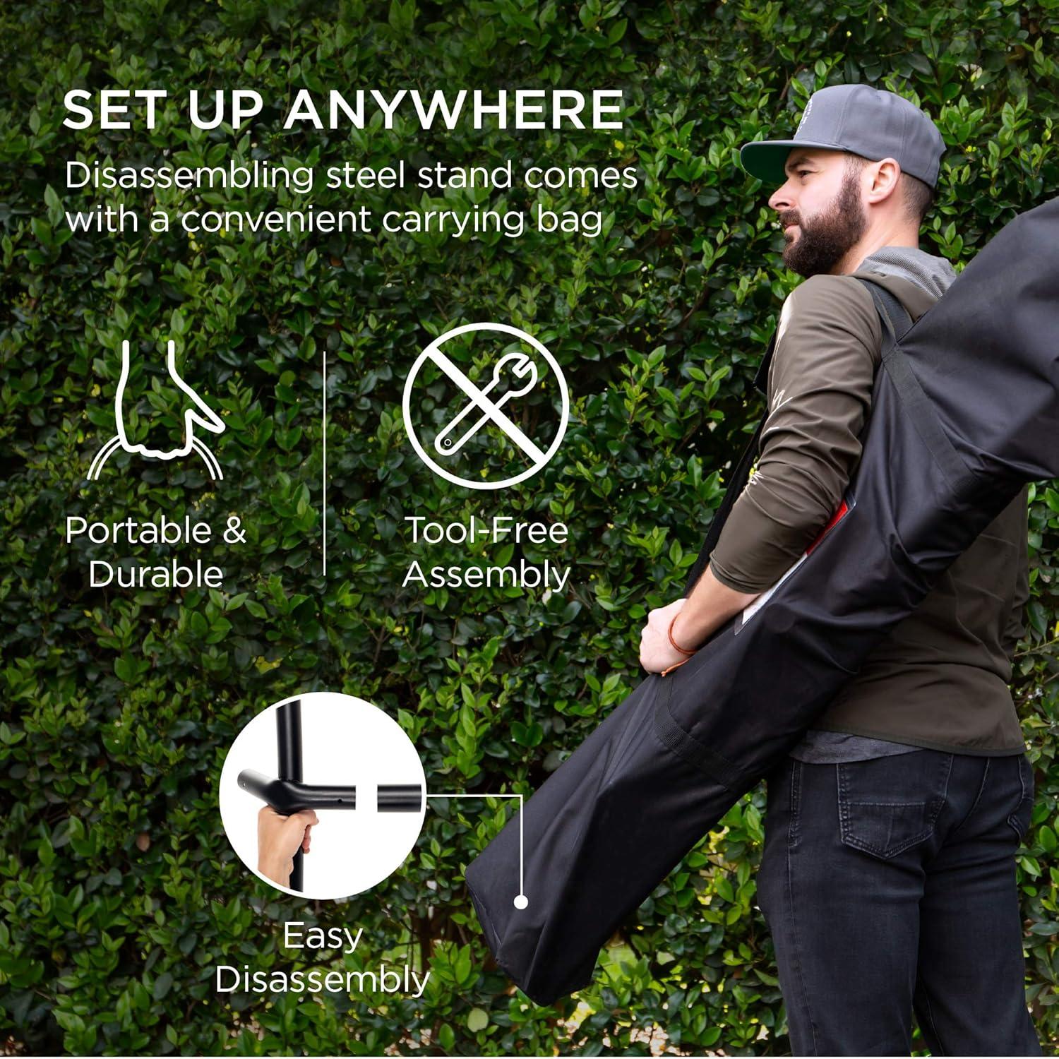 Best Choice Products Double Hammock with Steel Stand, Indoor Outdoor Brazilian-Style Cotton Bed w/Carrying Bag, 2-Person Capacity - Ocean