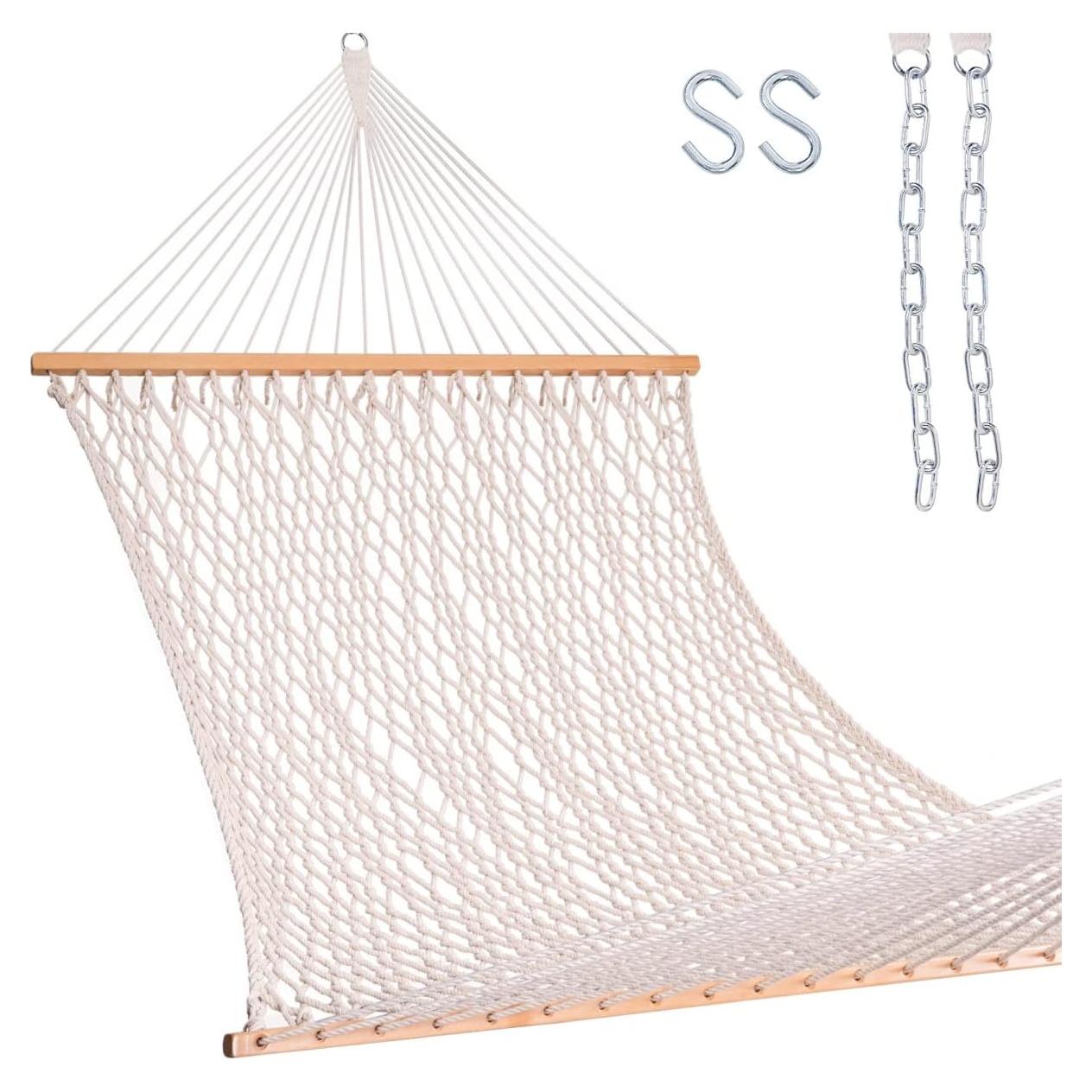 Hamaca Doble Lazy Daze Algodón Tejida 358x144cm Natural