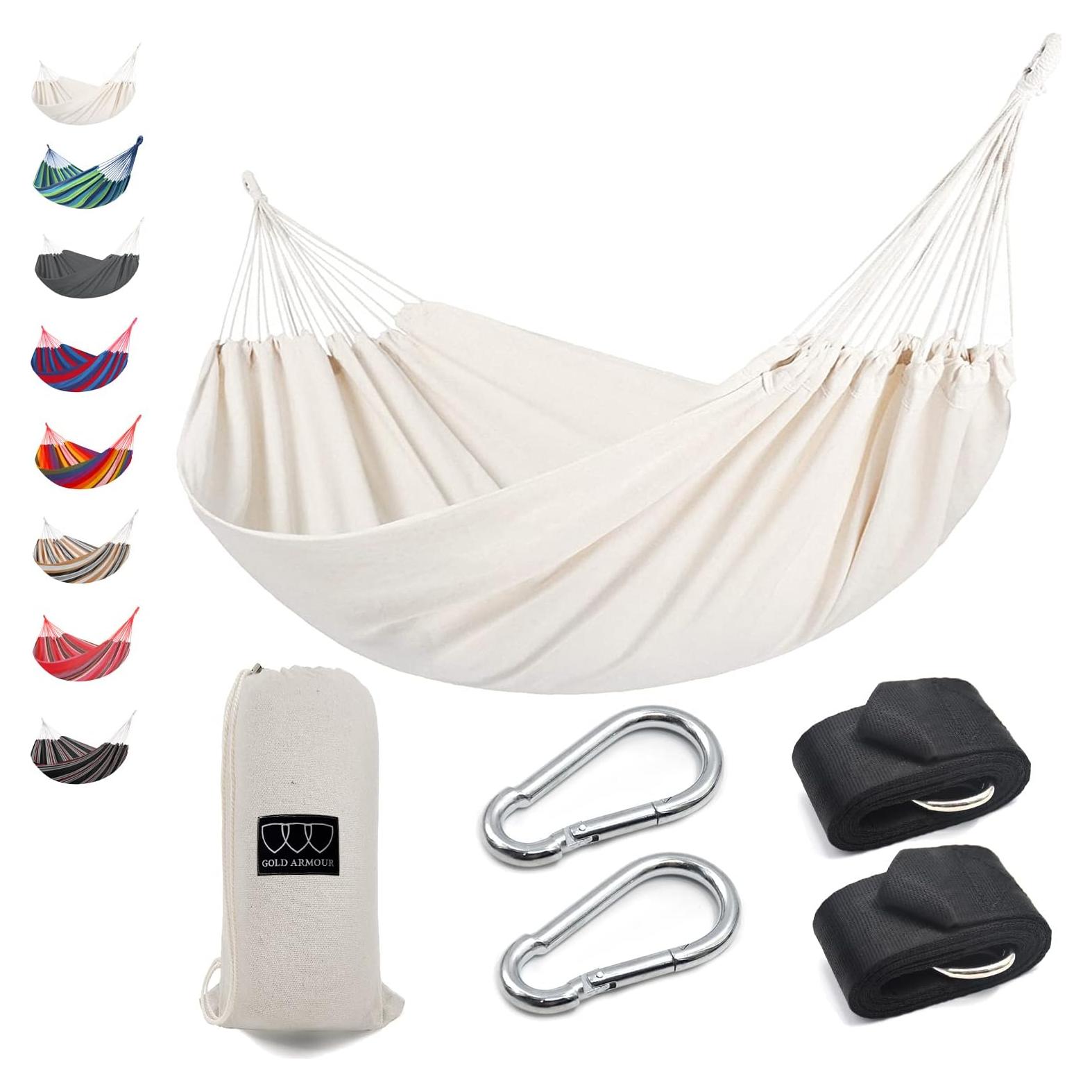 Hamaca Doble Gold Armour Estilo Brasileño 270x150cm Beige