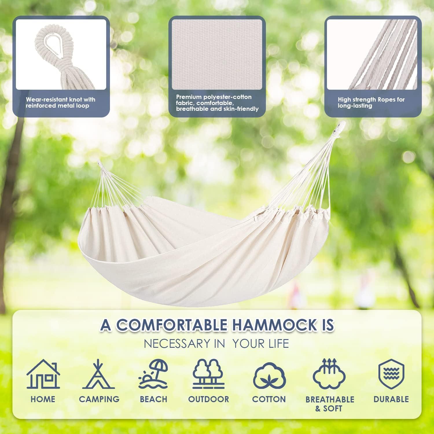 Hamaca Doble Gold Armour Estilo Brasileño 270x150cm Beige