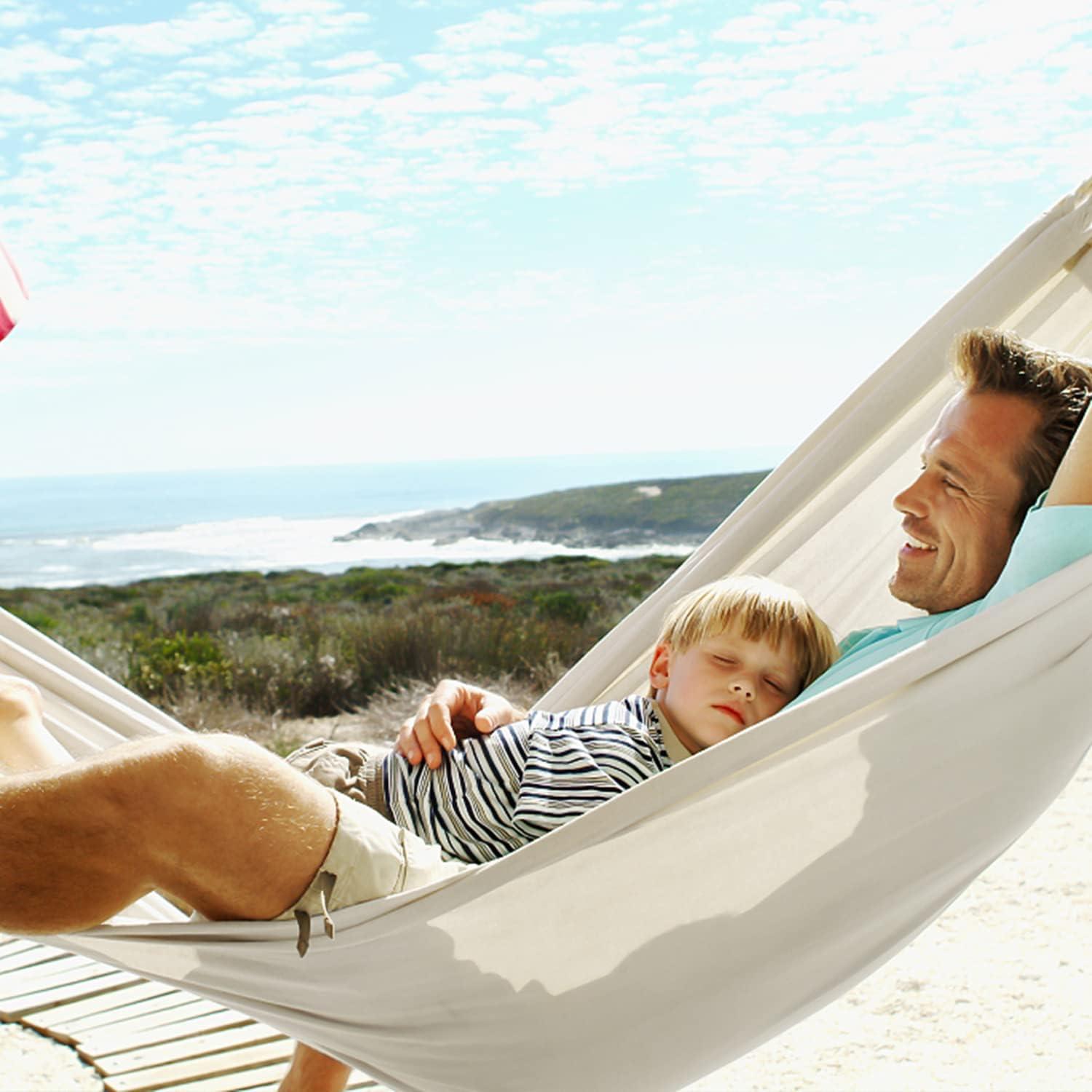 Hamaca Doble Gold Armour Estilo Brasileño 270x150cm Beige