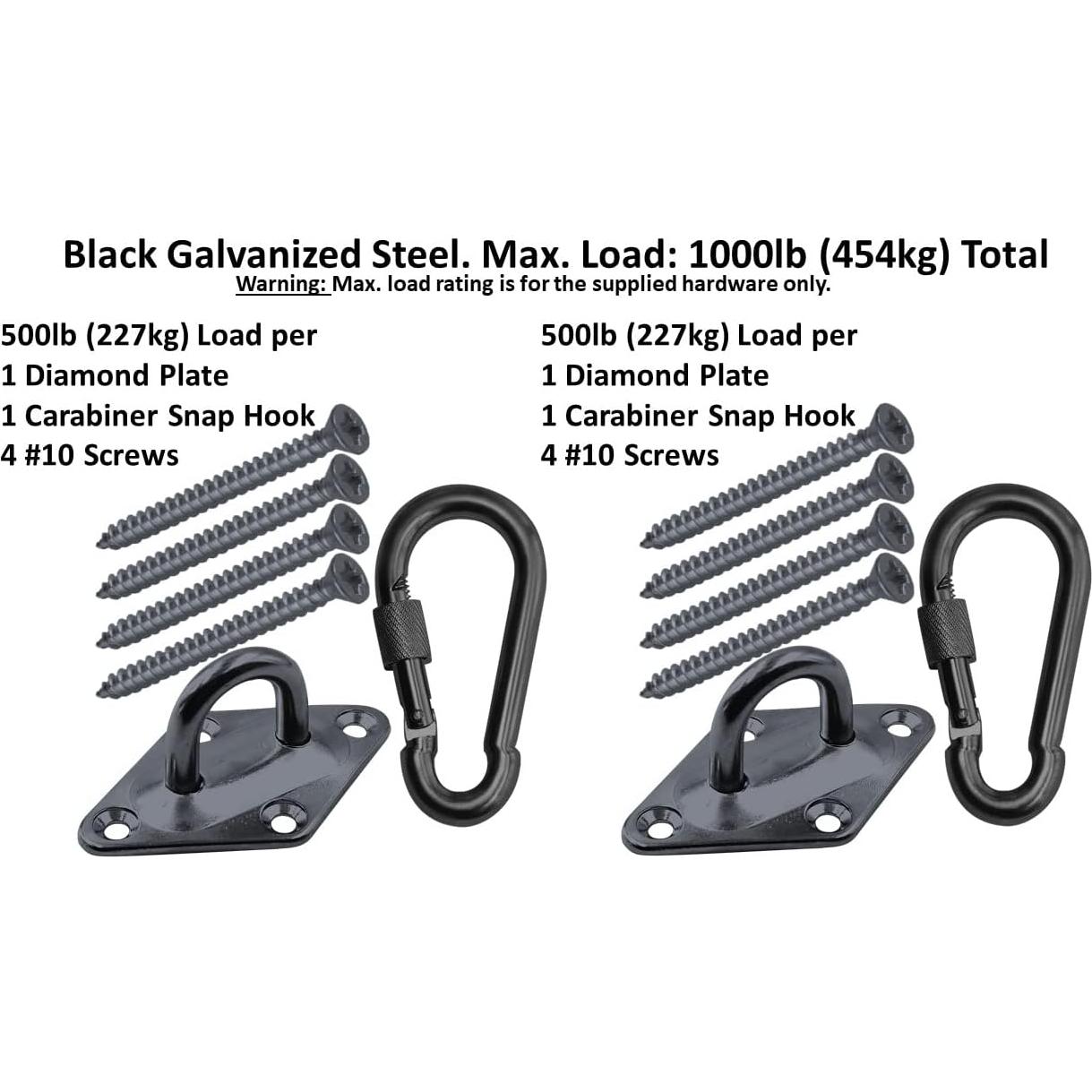 Kit de Hamacas de Alta Resistencia Branded Boards Negro 1000lb