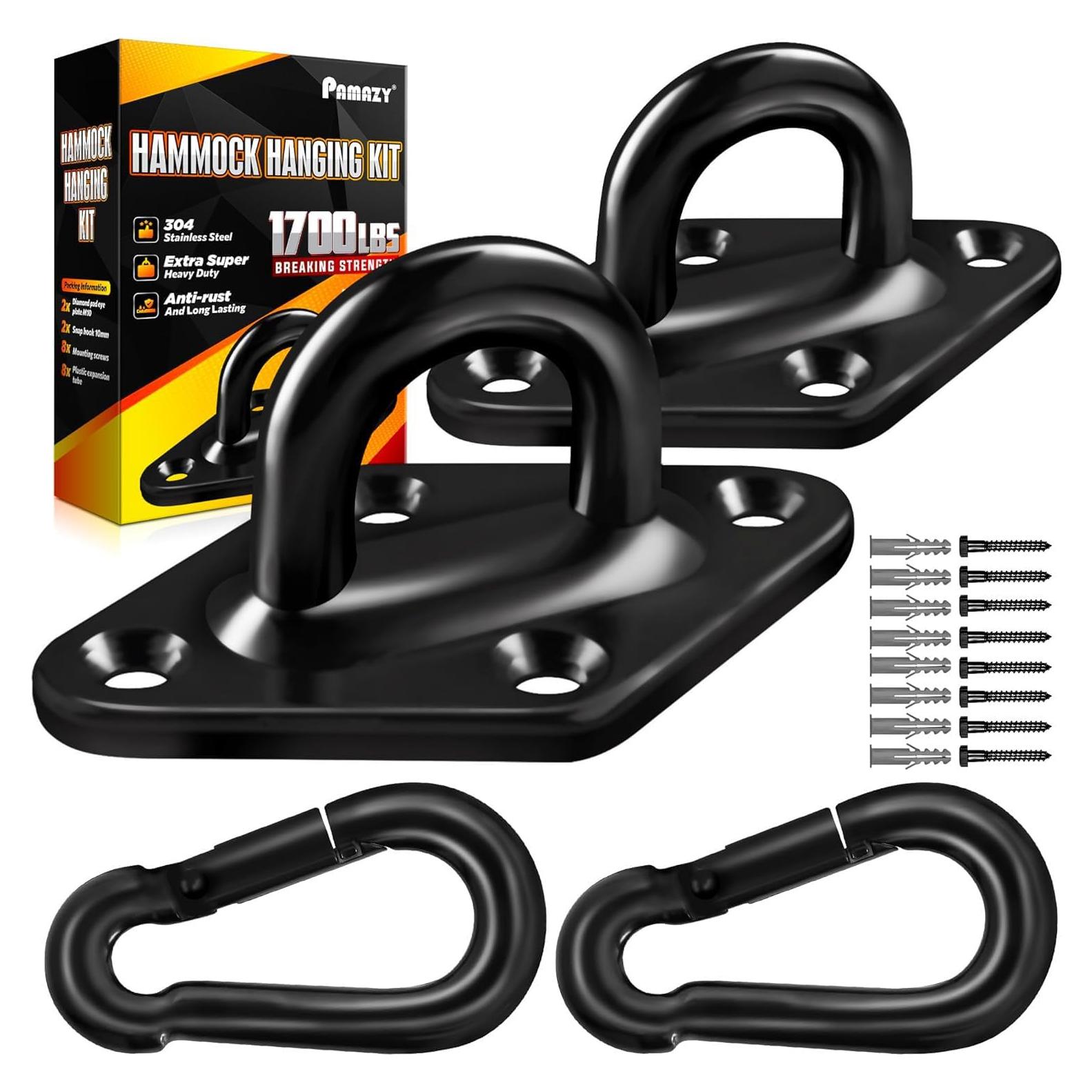 Kit de Colgar Hamacas PAMAZY 770 kg Acero Inoxidable 2 Ganchos