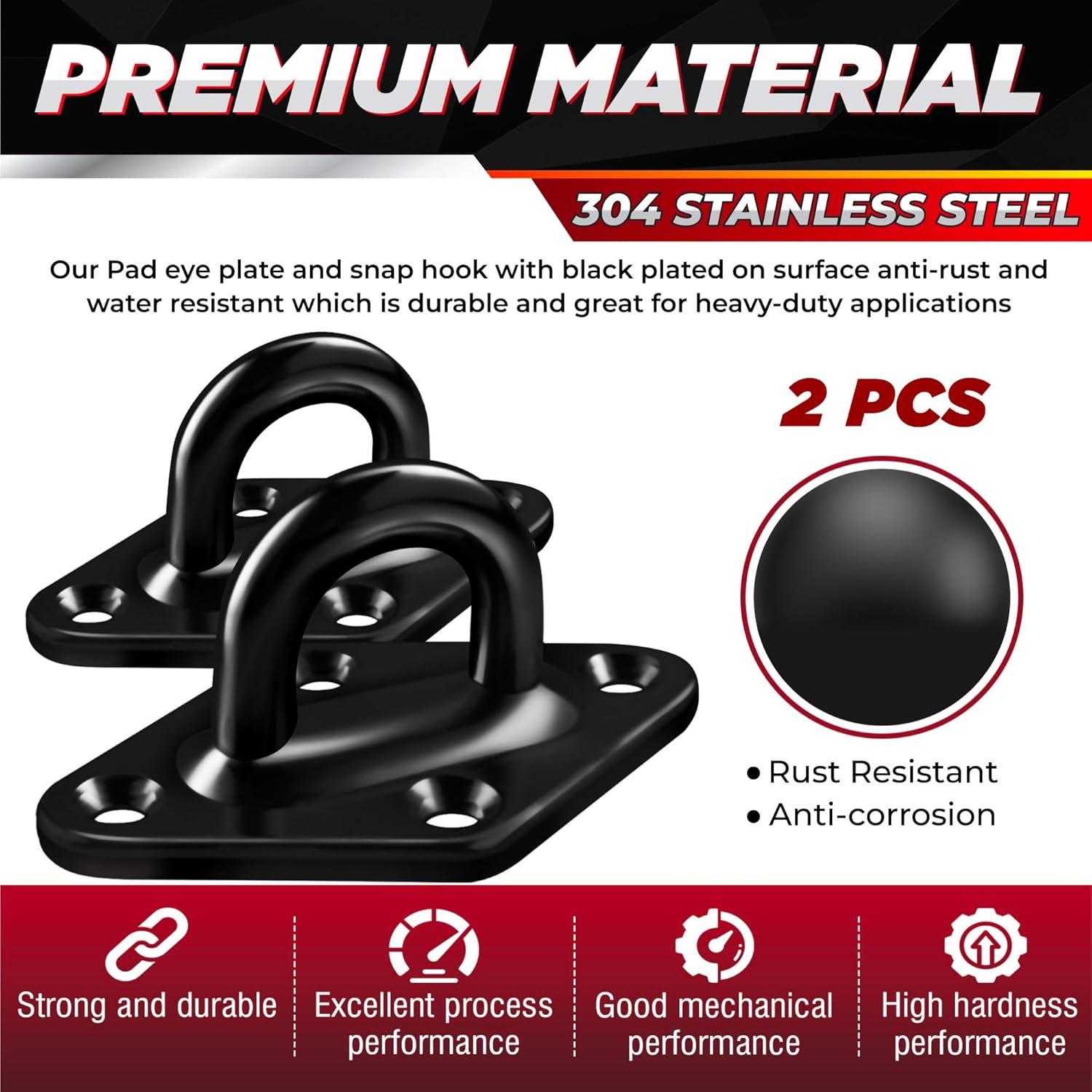 Kit de Colgar Hamacas PAMAZY 770 kg Acero Inoxidable 2 Ganchos