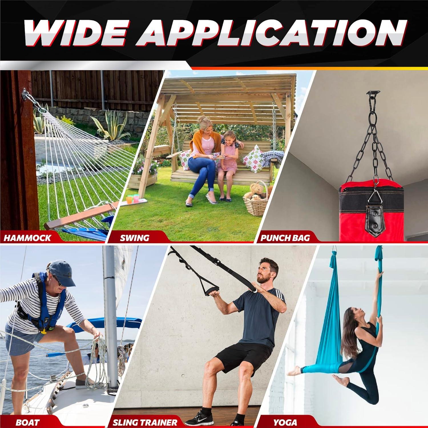 Kit de Colgar Hamacas PAMAZY 770 kg Acero Inoxidable 2 Ganchos