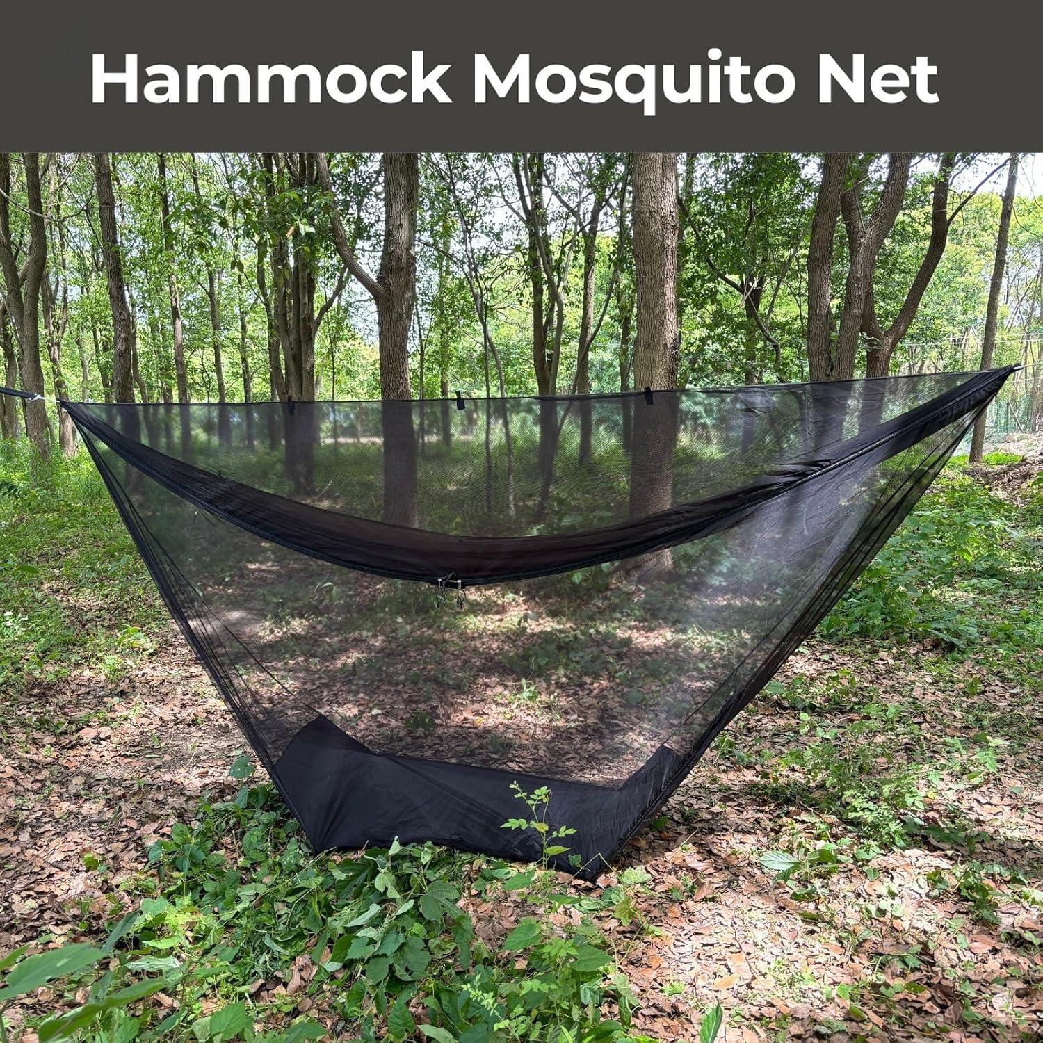 onewind Hammock Mosquito Net, Camping Hammock Bug Net with Zipper No See Um Mesh Lightweight Camping Bugnet with Floor for 11ft 12ft Hammock for Hiking Backpacking with Furry Friends