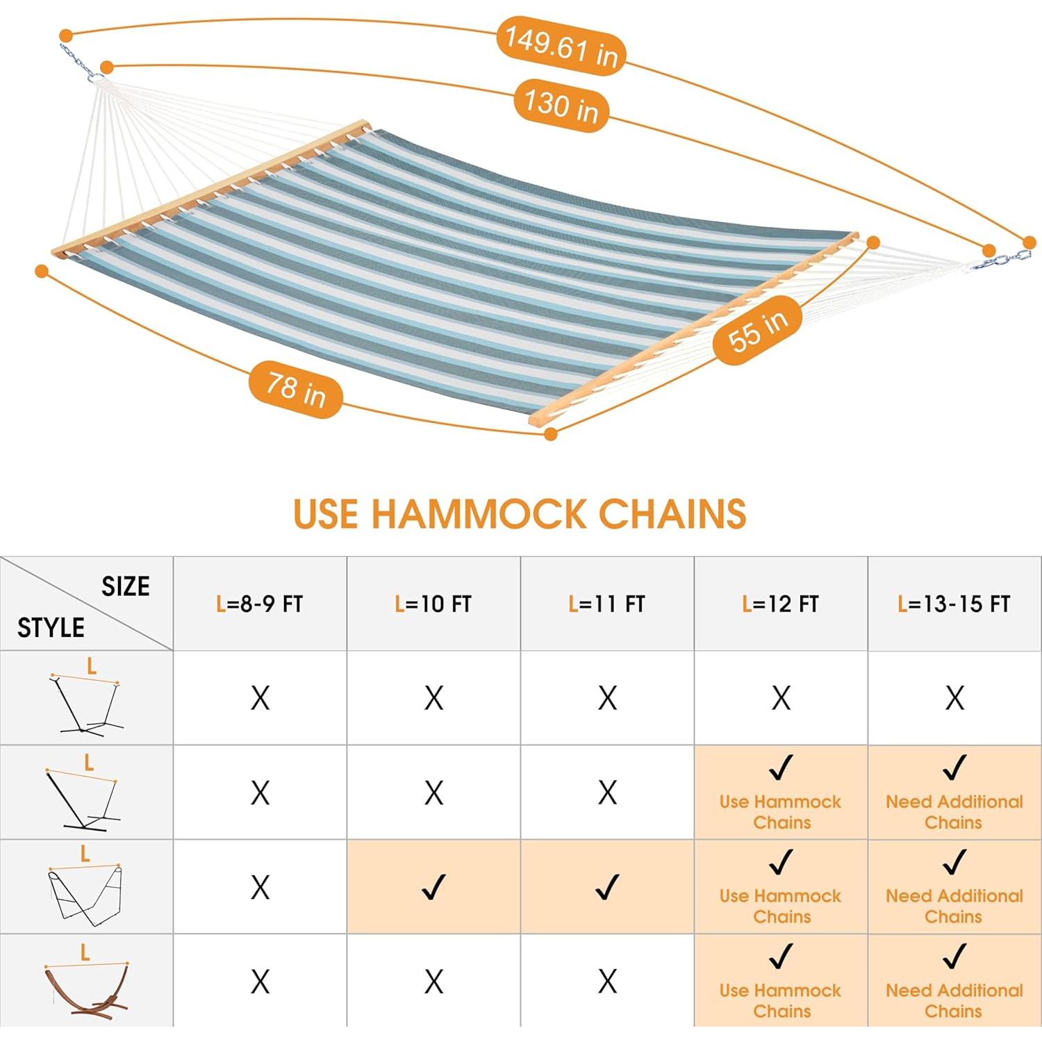Hamaca de Secado Rápido Lazy Daze Doble Textilene 204 kg Rayas