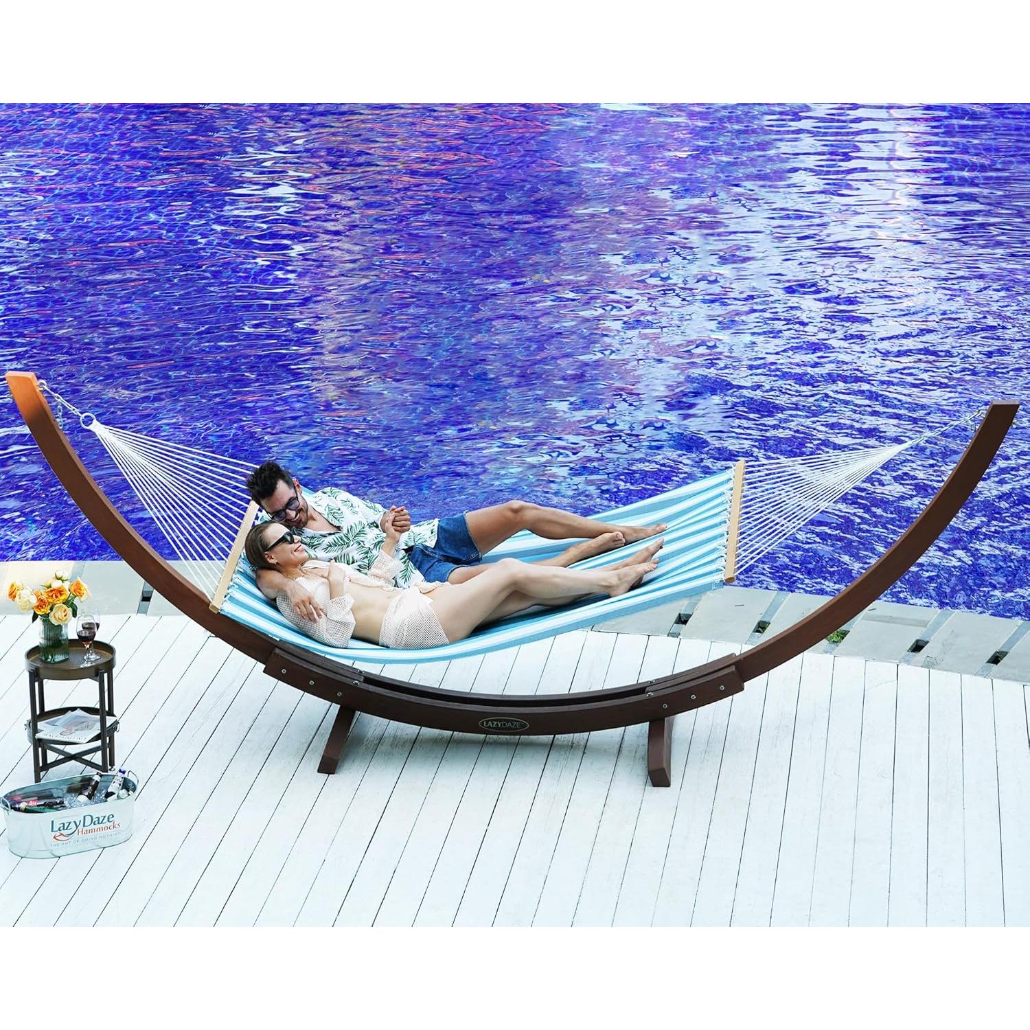 Hamaca de Secado Rápido Lazy Daze Doble Textilene 204 kg Rayas