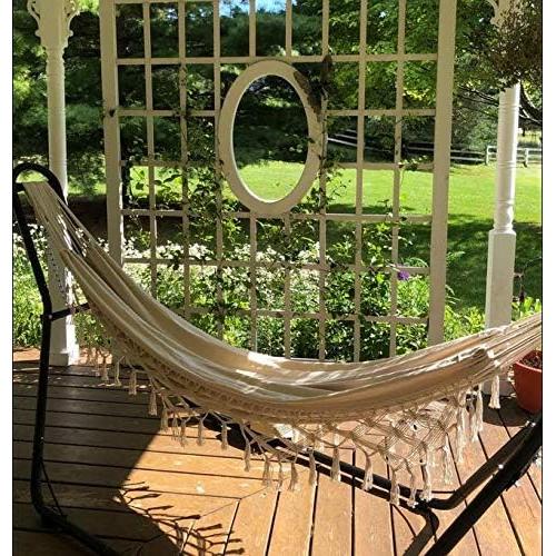 Hamaca Doble KEREITH Algodón 320x150 cm Portátil para 2 Personas