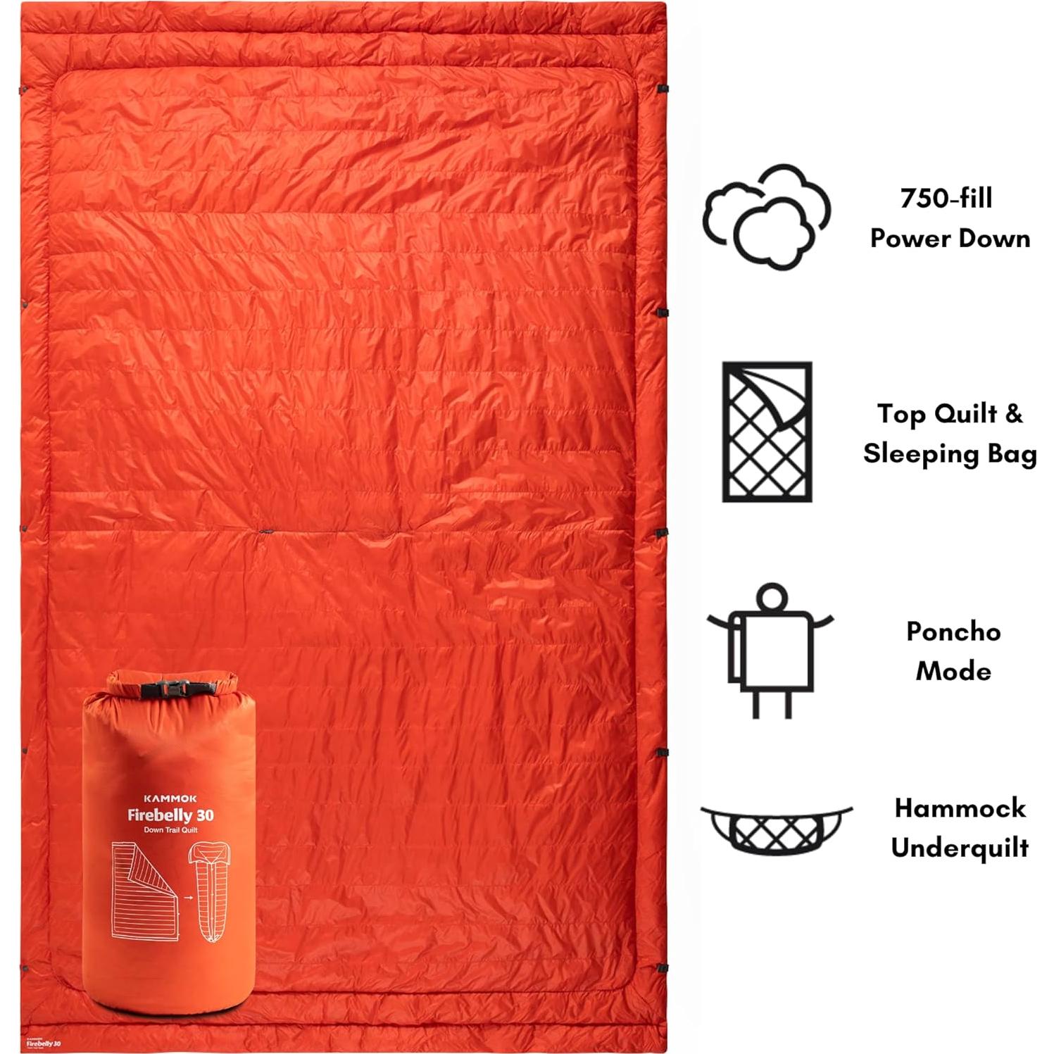 Edredón de Plumas KAMMOK Firebelly 30°F Impermeable 223.5x137.2cm