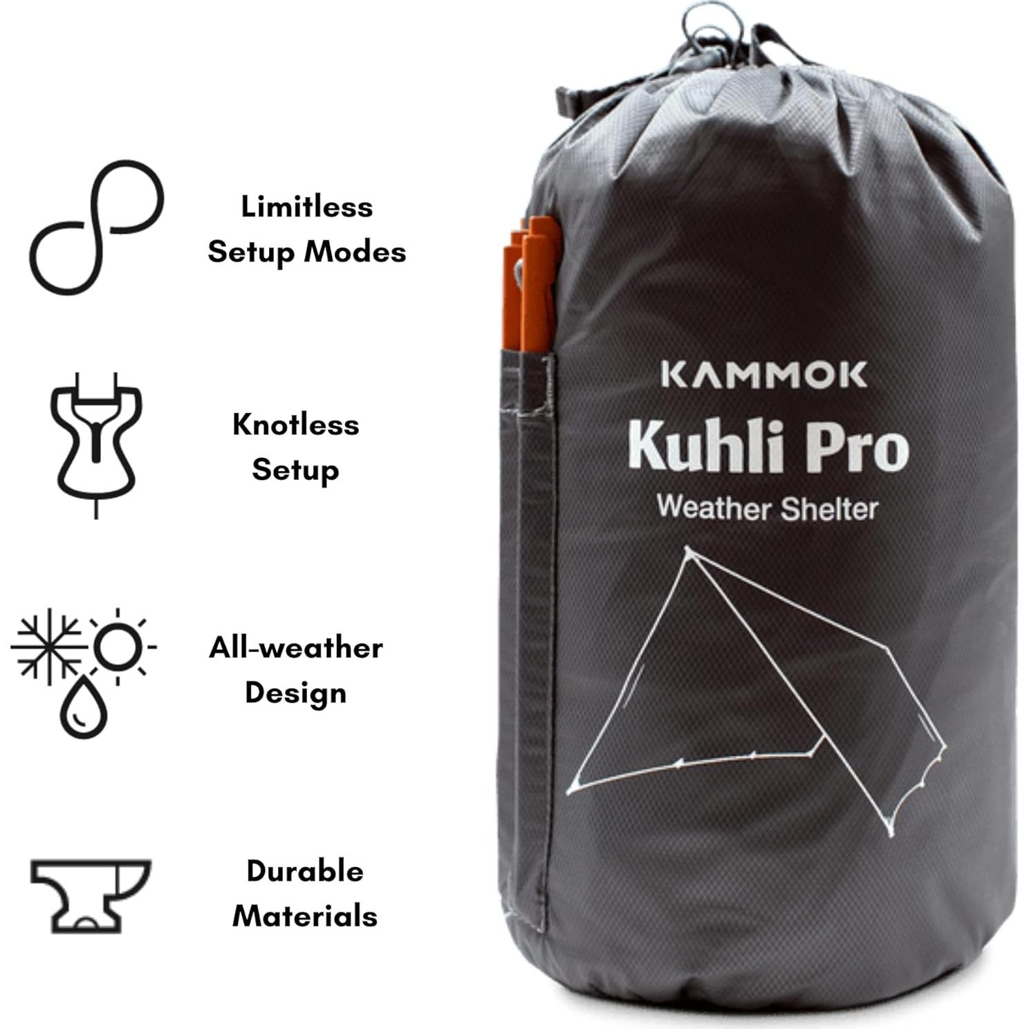 Lona de Camping KAMMOK Kuhli Pro Impermeable Gris 364.5x274.5cm