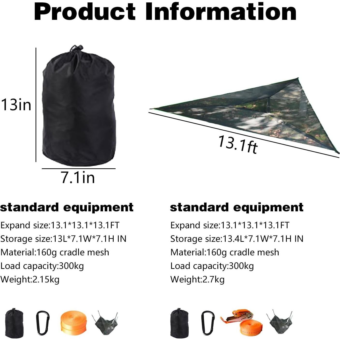 Hamaca Triangular 4m Genérico para Camping y Jardín, 363 kg