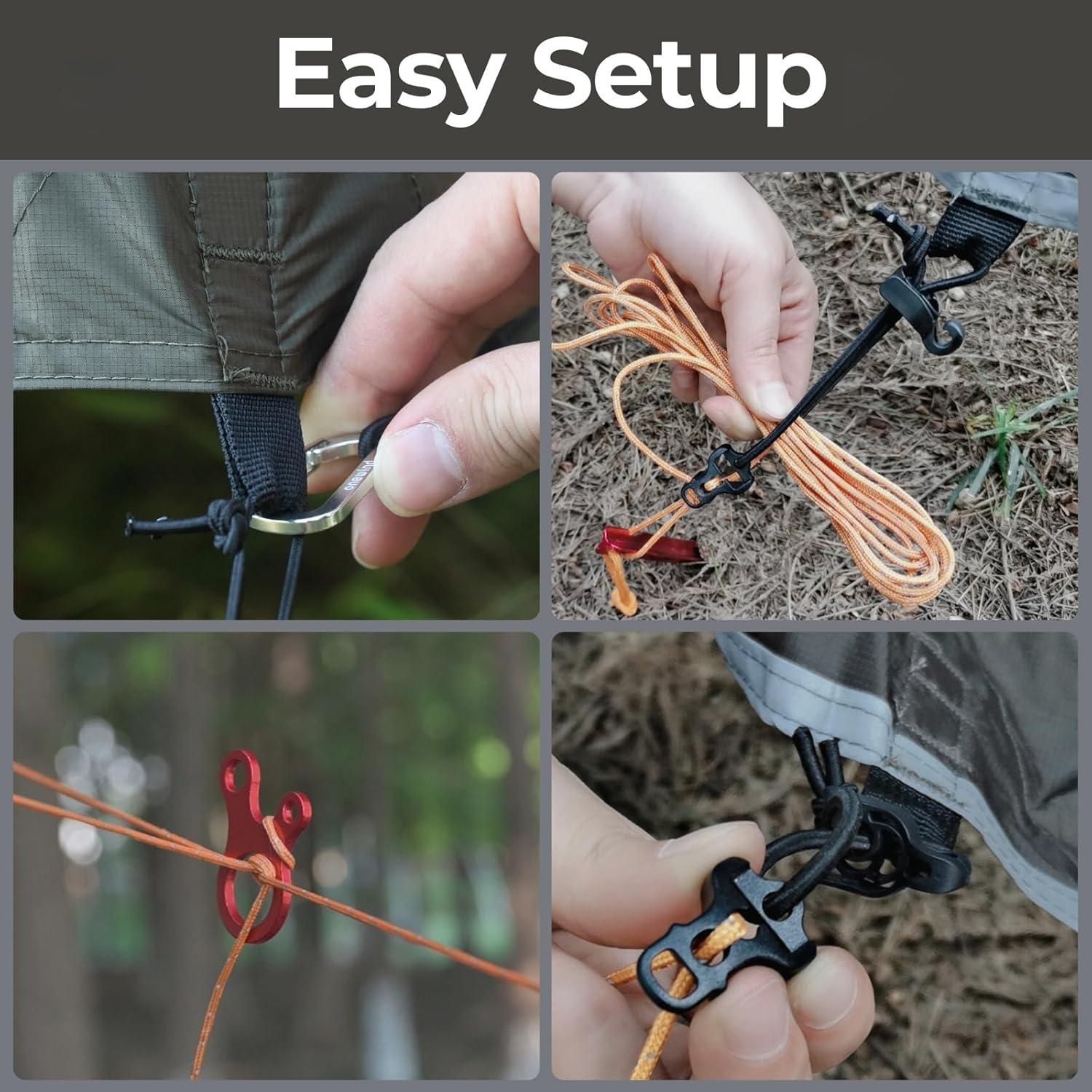 onewind 12×10 ft Hammock Tarp, Ultralight Tarp Silnylon Hammock Rain Fly Lightweight Waterproof Camping Tent Tarp with Doors, Easy to Setup with Stuff Sack, Tent Stakes, OD Green