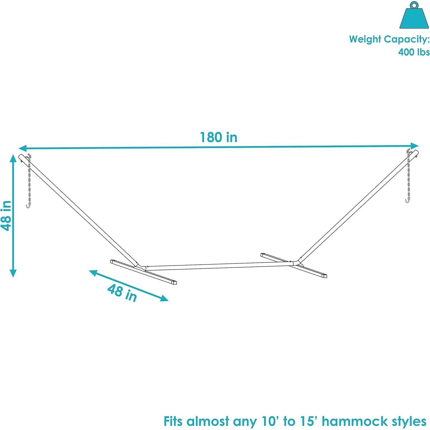 Soporte de Hamaca de Acero Sunnydaze 4.57m Negro 181kg