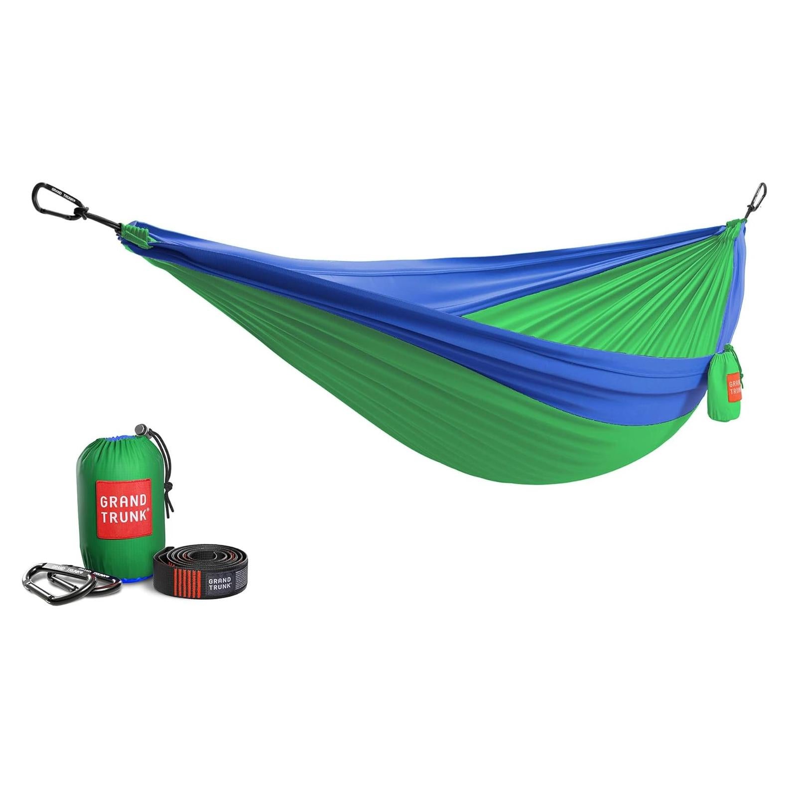Hamaca Doble Deluxe Grand Trunk 3.2x2m 500lbs Nylon Verde/Azul