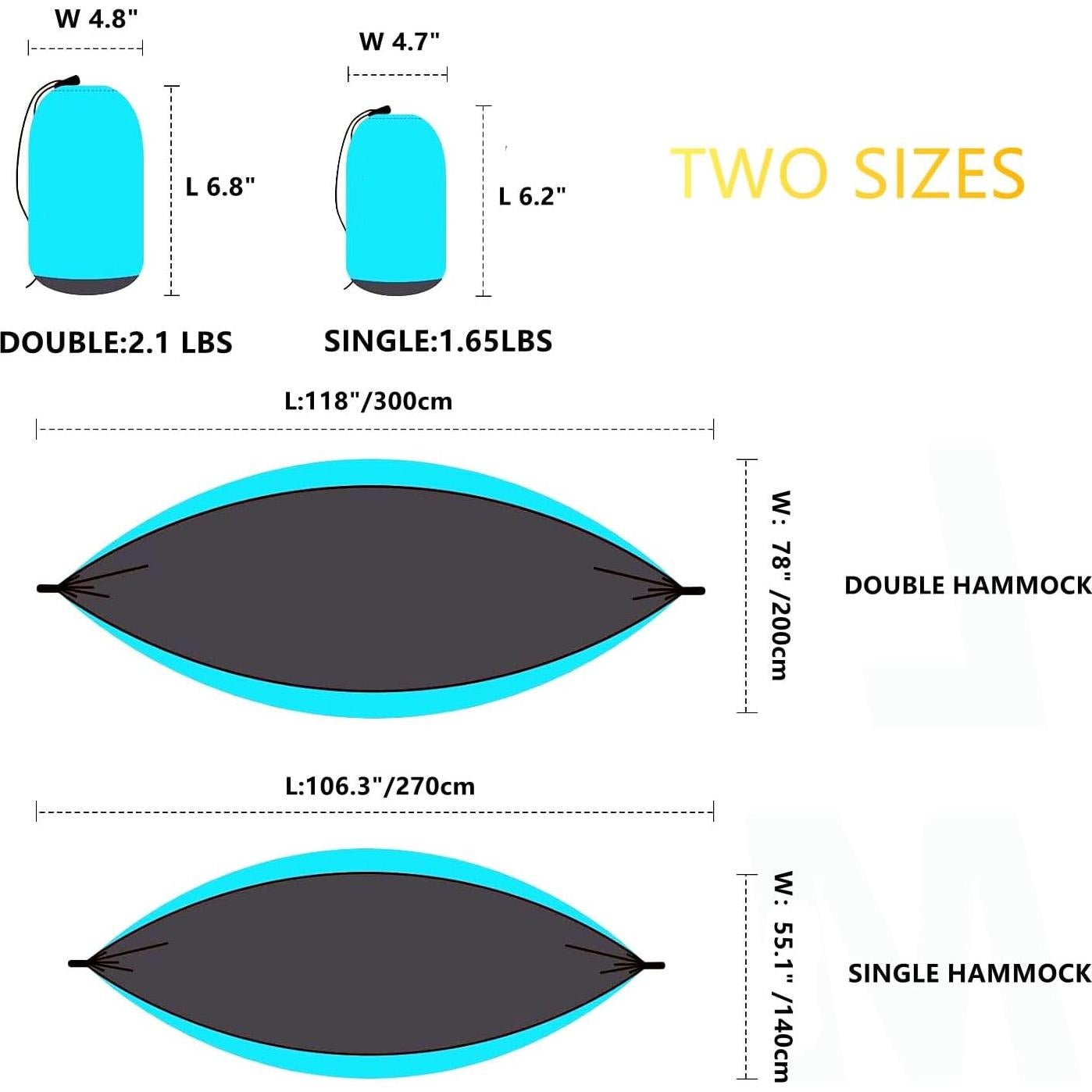 Hamaca de Camping Ovyuzhen Doble/Simple 270.5x140.1cm 181kg