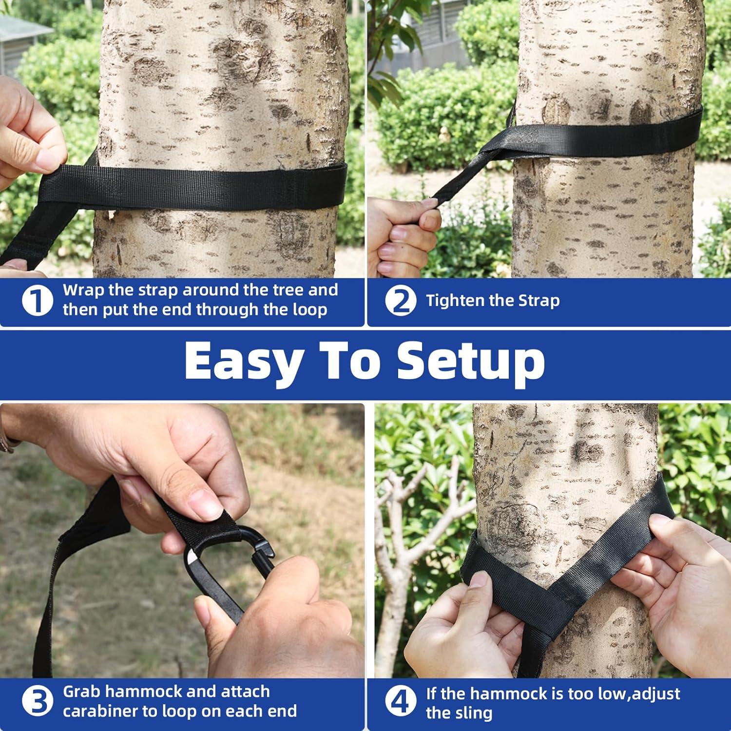 Hamaca de Camping HAZBEN Mediana Marino y Azul Claro 274 cm