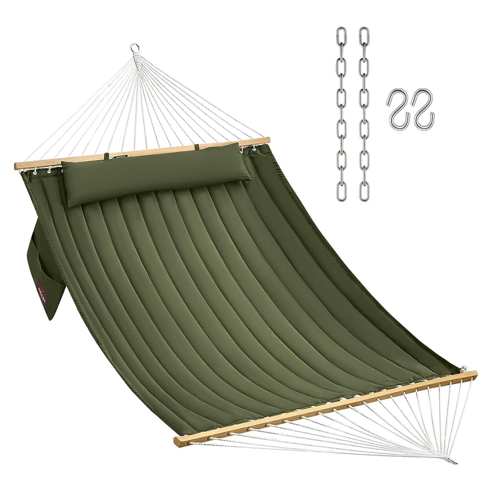 Hamaca Acolchada CHULIM Verde 2 Personas 204 kg Patio Jardín