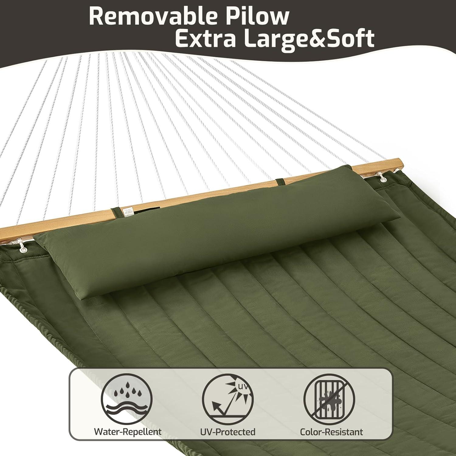 Hamaca Acolchada CHULIM Verde 2 Personas 204 kg Patio Jardín