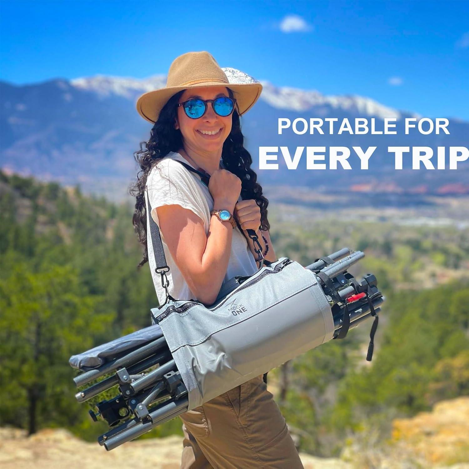 Hamaca Portátil Mock ONE® Azul con Soporte Plegable 6.8 kg