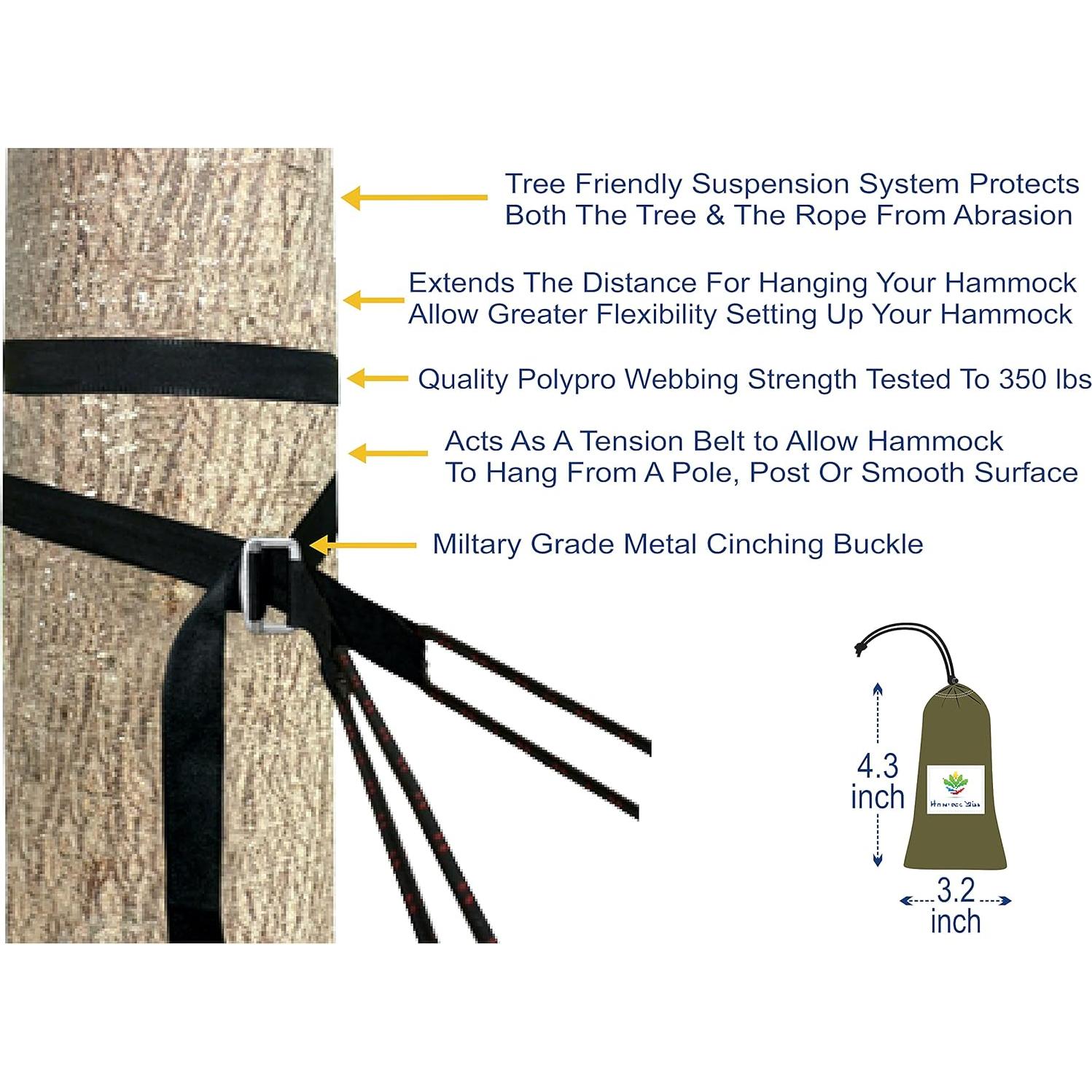 Cintas de Árbol Deluxe Hammock Bliss - 2 Cintas Ajustables 254 cm