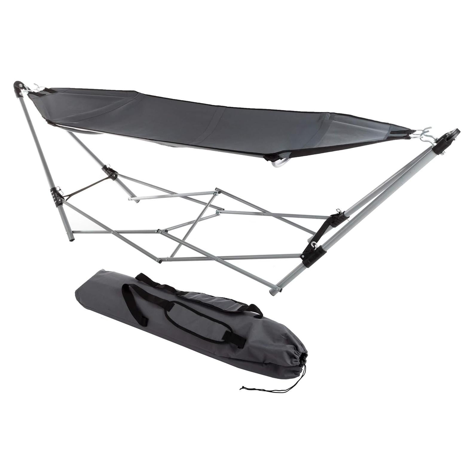 Hamaca portátil con soporte Lavish Home - Gris, 113.4 kg