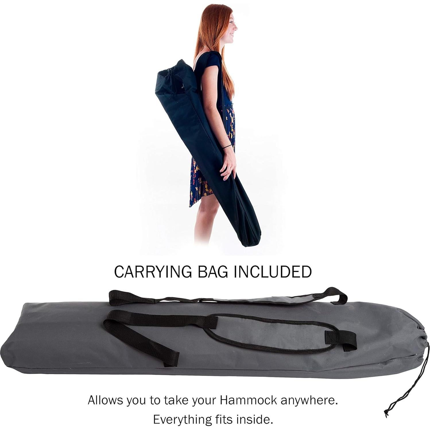 Hamaca portátil con soporte Lavish Home - Gris, 113.4 kg