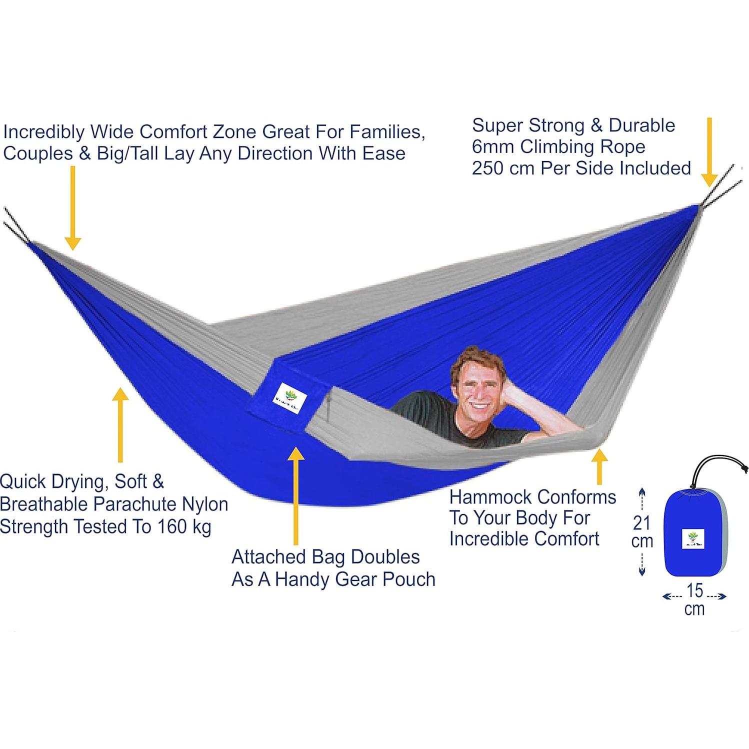 Hamaca Portátil Hammock Bliss Triple 250x300 cm Extra Ancha