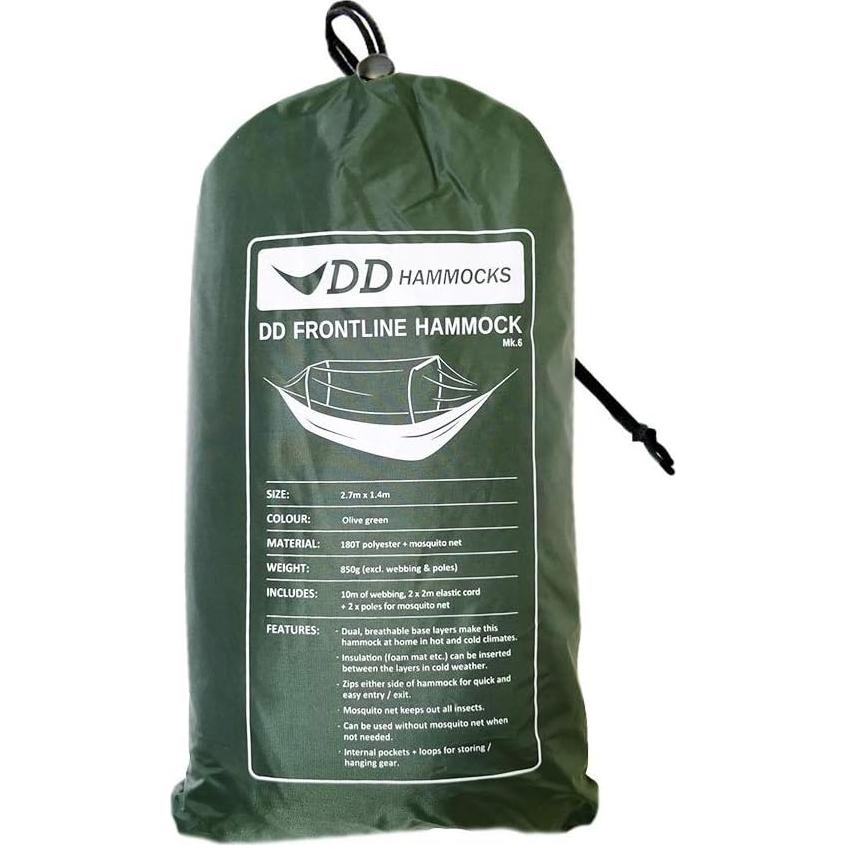 Hamaca DD Frontline Verde Oliva con Red Antimosquitos 2.68m
