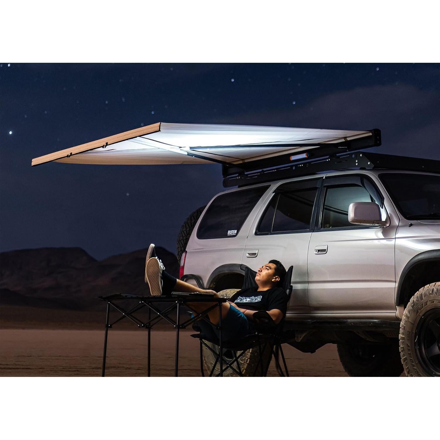 KAMMOK CROSSWING: Car Awning | Three-Second Deployment | No Supports Required | All-Weather Durability | Adjustable Coverage | Desert Tan 5 ft (Gray, 5 ft)