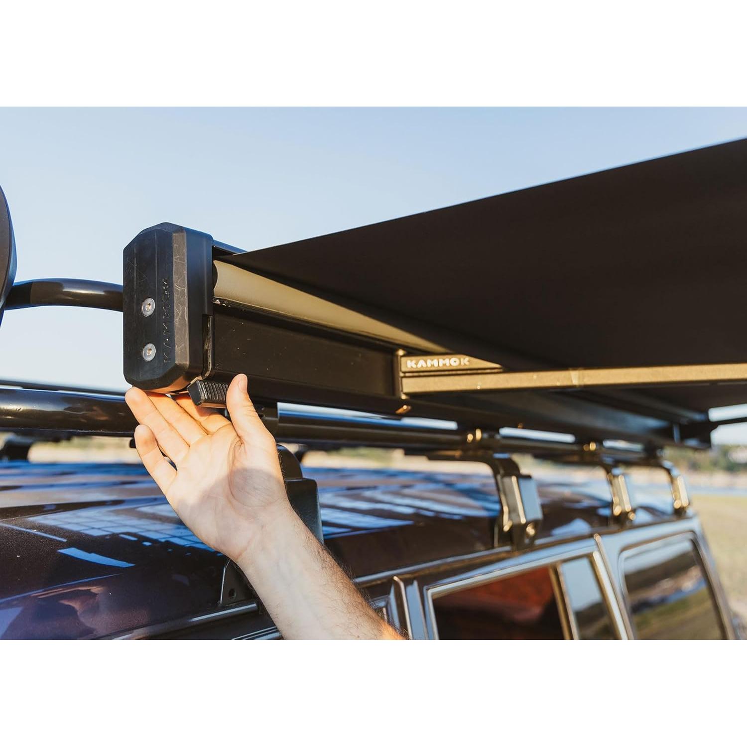 KAMMOK CROSSWING: Car Awning | Three-Second Deployment | No Supports Required | All-Weather Durability | Adjustable Coverage | Desert Tan 5 ft (Gray, 5 ft)