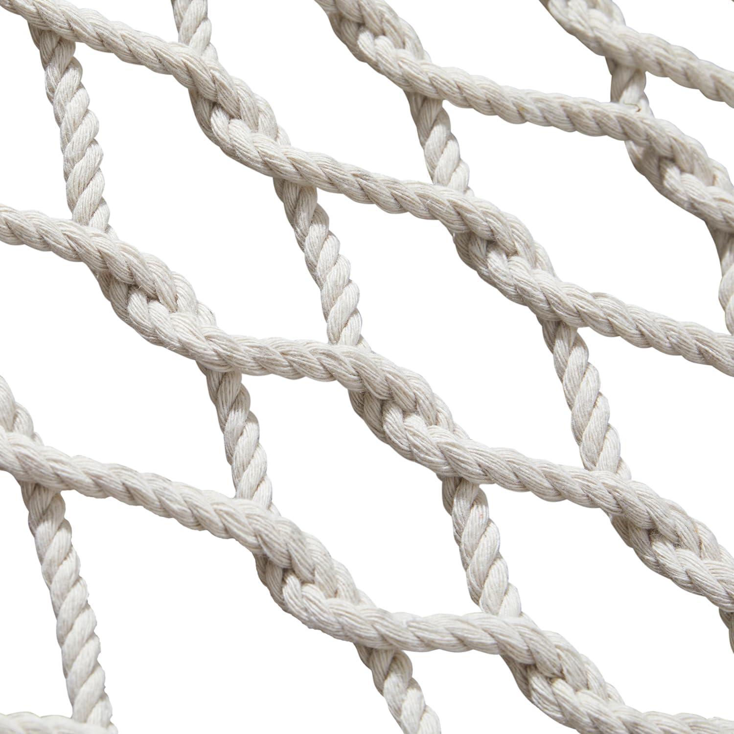 PNAEUT Double Hammocks for Outside, 13ft Traditional Rope Hammock for 2 Person with Hardwood Spreader Bar and Carrying Bag, 475 lbs Capacity (Beige)