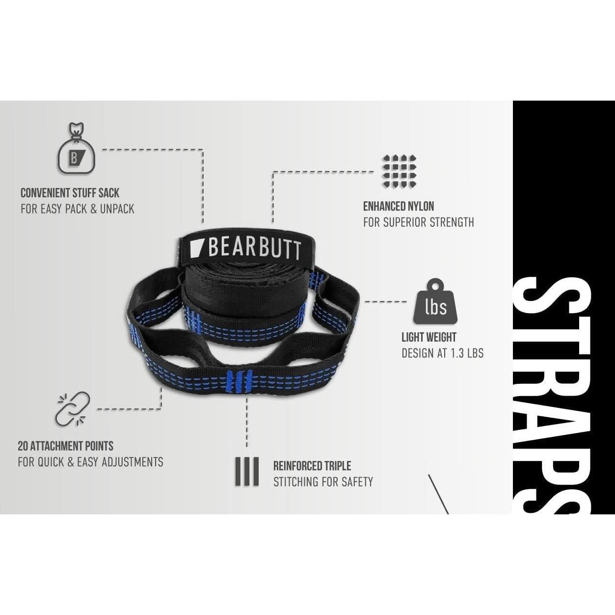 Hamaca Doble Bear Butt 3.05m con Cintas Kodiak