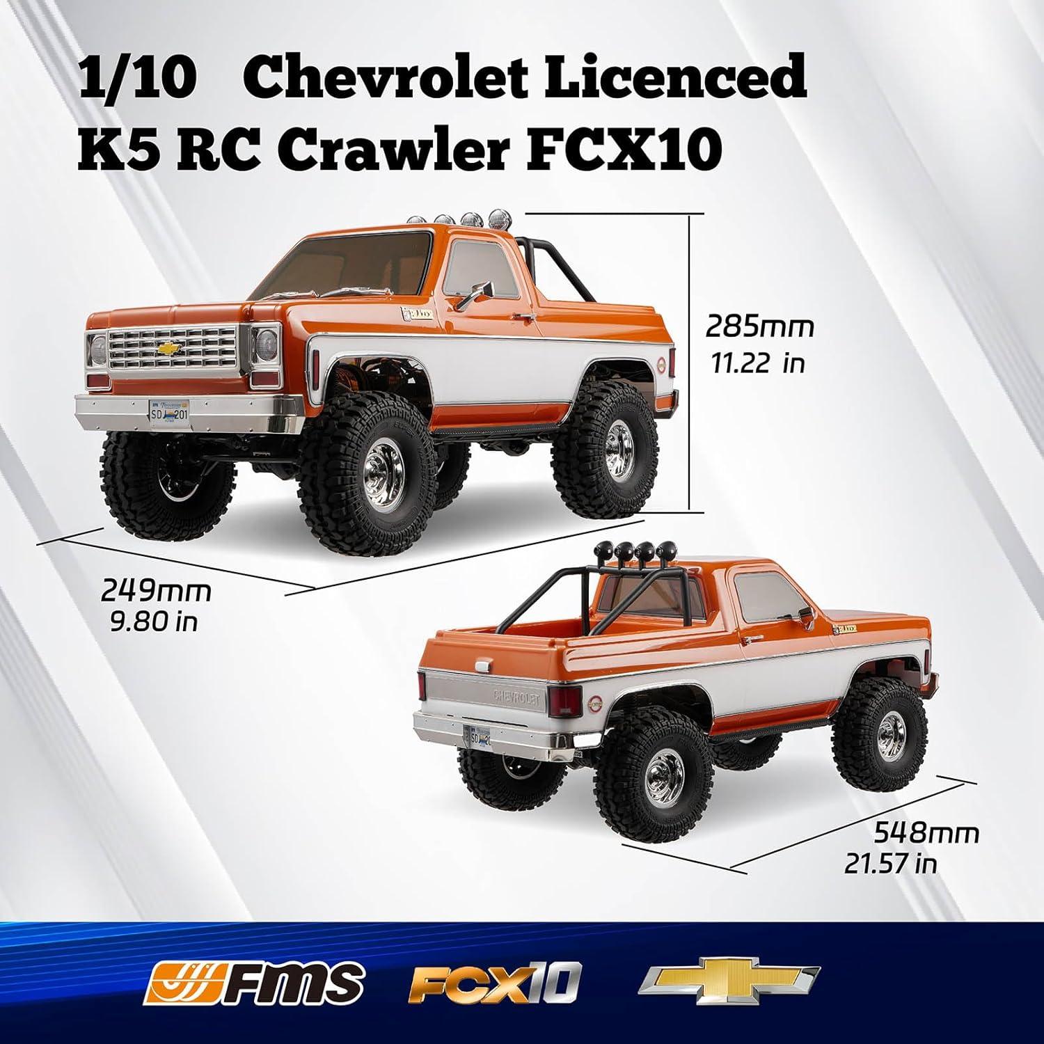Coche RC FMS FCX10 Chevy K5 Blazer 1/10 Naranja Offroad