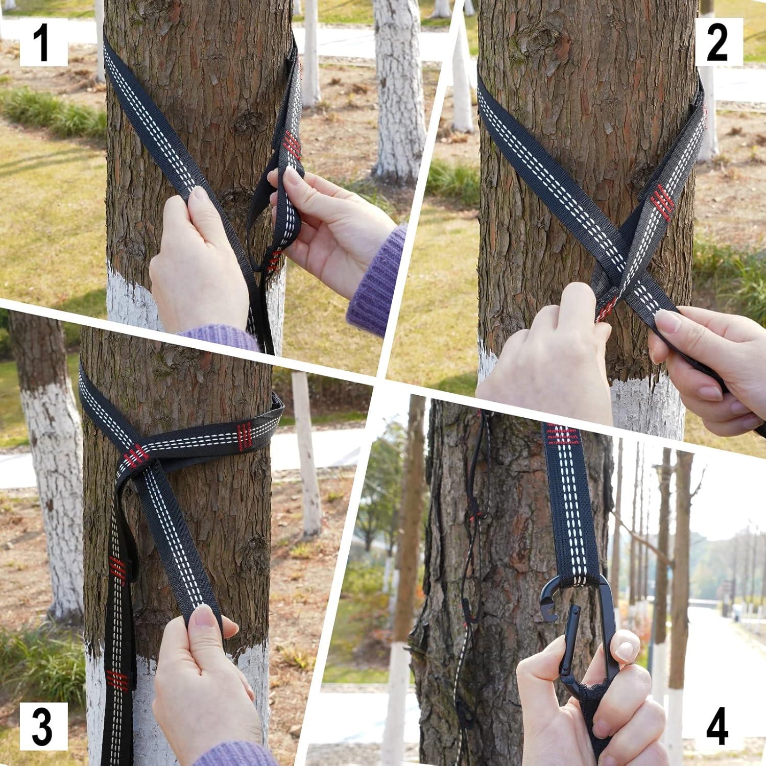 Hamaca de Camping Doble HOOD MOUNT Nylon Liviano Azul y Gris