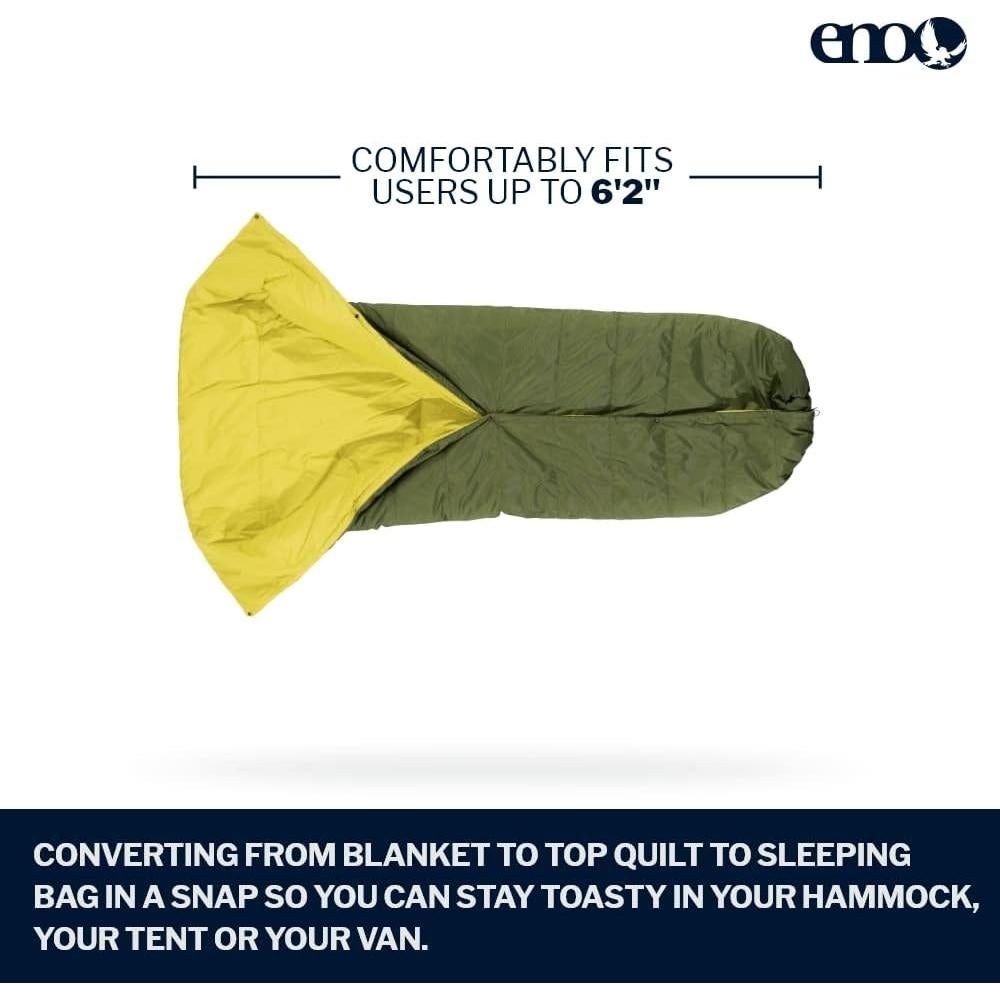 Manta de Camping ENO Spark Quilt 2 en 1 Verde 182.88x182.88 cm