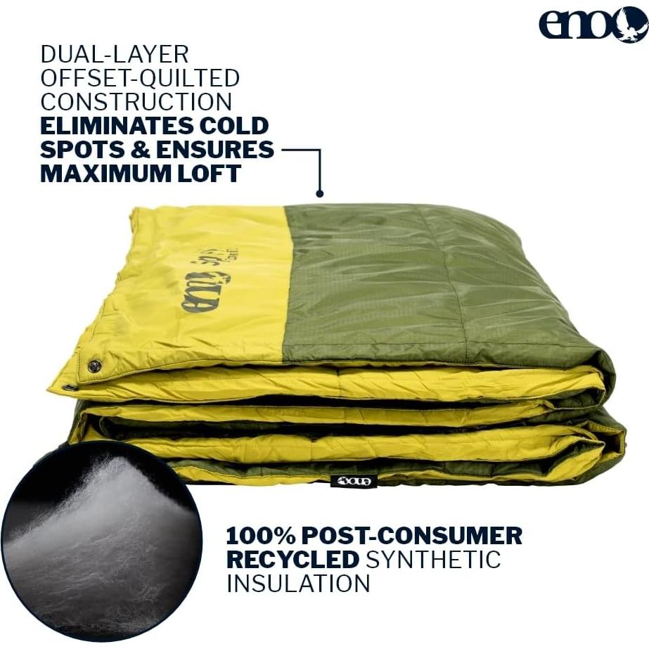 Manta de Camping ENO Spark Quilt 2 en 1 Verde 182.88x182.88 cm