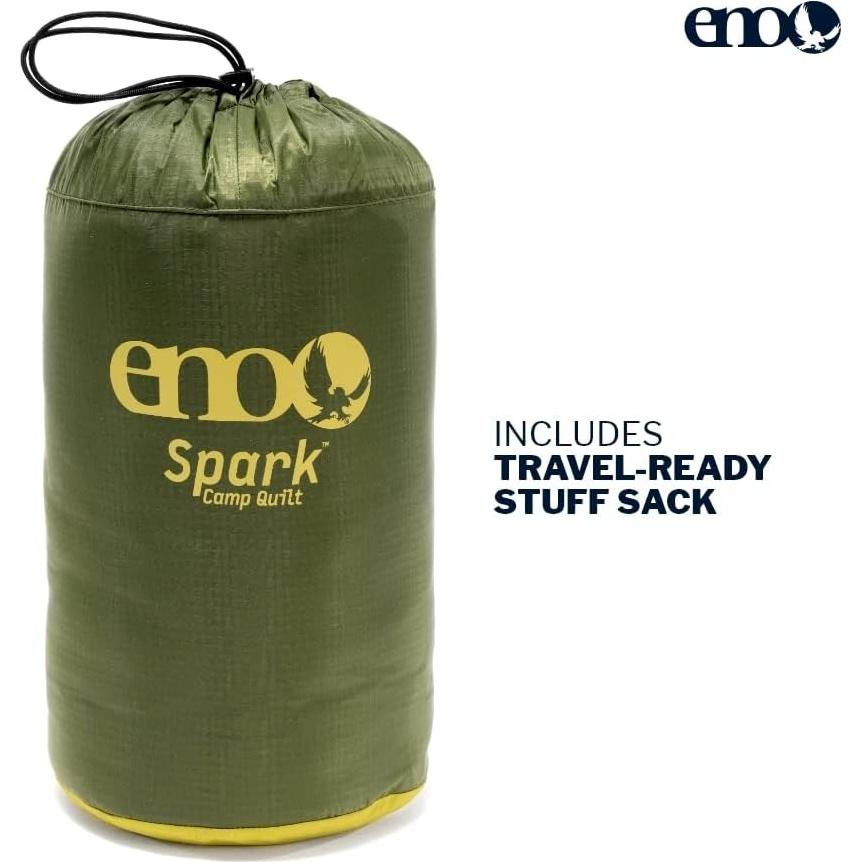 Manta de Camping ENO Spark Quilt 2 en 1 Verde 182.88x182.88 cm