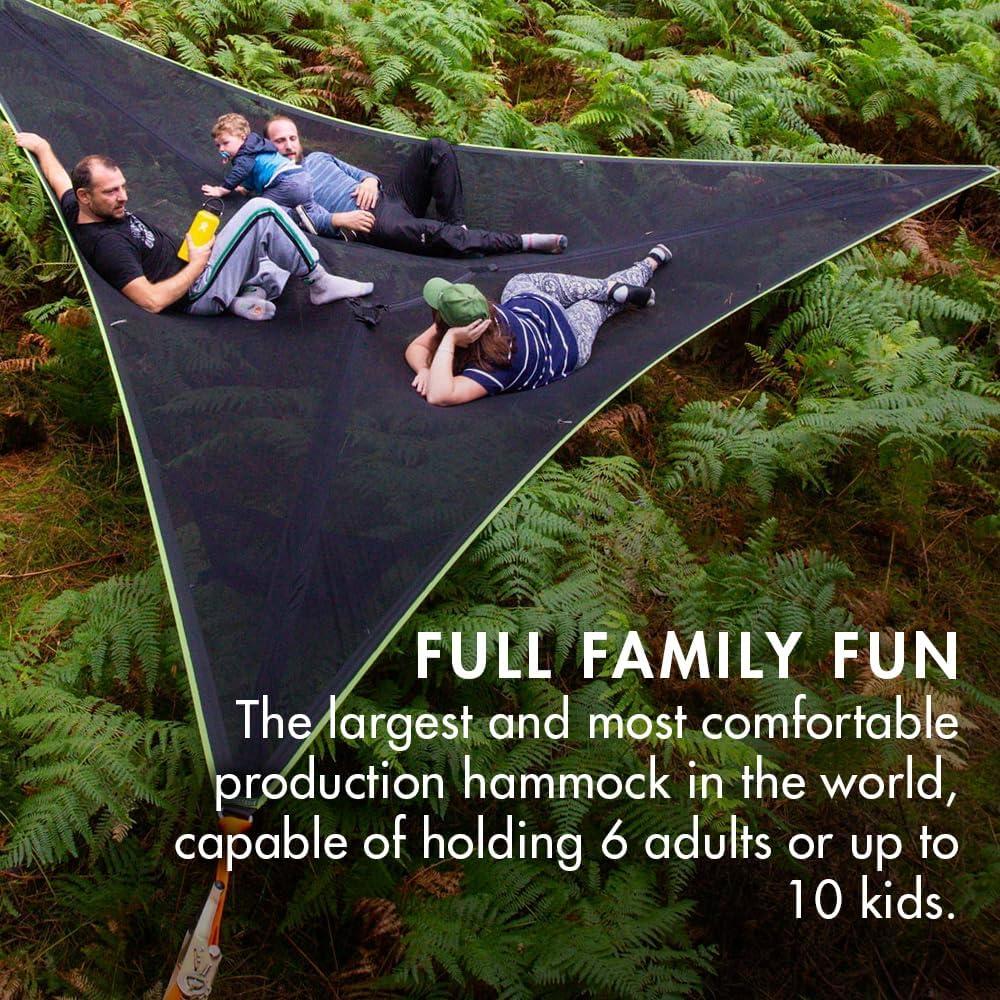 Hamaca Gigante Tentsile Trillium XL para 6 Personas, Malla Negra
